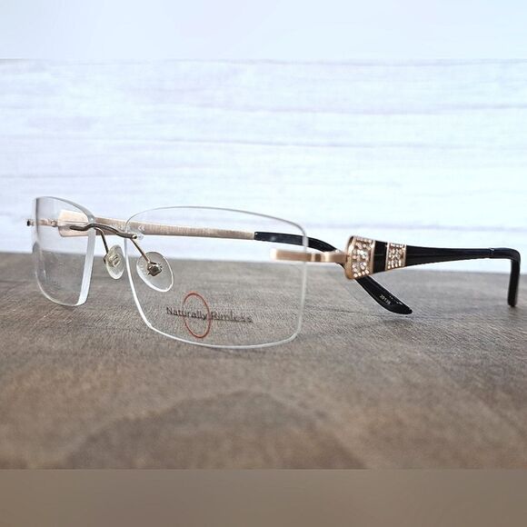 NEW Naturally Rimless STAINLESS STEEL, Eyeglass Frame, Trendy glasses 53-17-135 - Picture 1 of 5